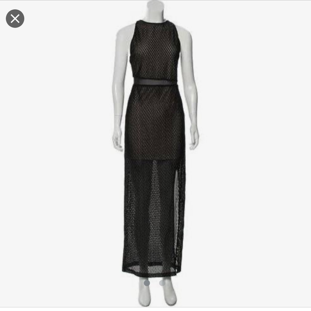 Alice and Olivia open back, full length dress.